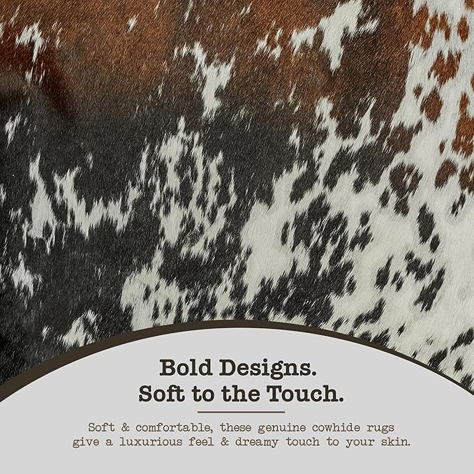 Genuine Cowhide Rug - Natural Leather Hide Rugs for Living Room & Area Rug for Bedroom - Real Cowhides Rug for Rustic Home Decor - Multicolor Speckled Cowhide Rugs Collection