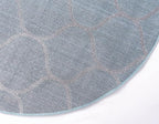 Rugs.com Lattice Frieze Collection Rug – 8' Round Light Blue Medium Rug Perfect for Kitchens, Dining Rooms