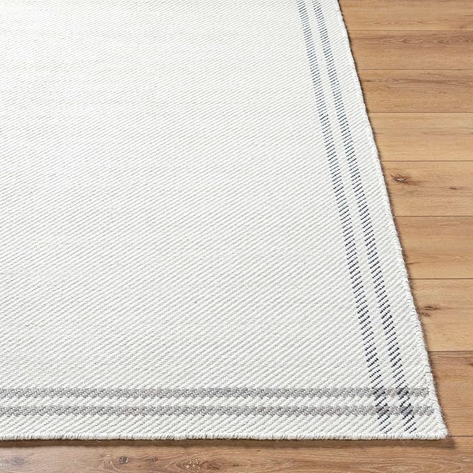 Mark&Day Wool Rugs, 8x10 Janmichael Cottage Light Silver/Charcoal Area Rug, Silver Grey Carpet for Living Room, Bedroom or Kitchen (8' x 10')