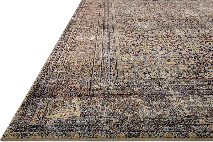 Loloi Amber Lewis Morgan Collection MOG-03 Denim/Multi 5'-0" x 7'-0" 38" Thick Area Rug feat. CloudPile, Neutral, Room Décor, Vintage Inspired, Livingroom, Bedroom, Dining Area