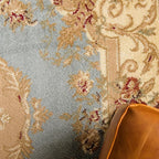 Rugs.com Chateau Collection Rug – 7' Round Light Blue Medium Rug Perfect for Kitchens, Dining Rooms