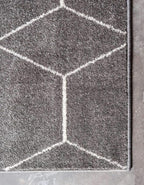 Unique Loom Trellis Frieze Collection Area Rug - Geometric (8' Square, Dark Gray/ Ivory)