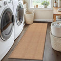 Rubber Runner Rug for Hallways Non Slip, Low Pile Long Laundry Room Mat Hall Jute Rug Runner Carpet Non Skid