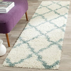 SAFAVIEH Dallas Shag Collection Accent Rug - 3' x 5', Ivory & Beige, Trellis Design, Non-Shedding & Easy Care, 1.5-inch Thick Ideal for High Traffic Areas in Entryway, Living Room, Bedroom (SGD257B)