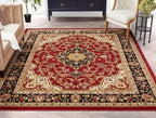 Well Woven Barclay Collection Medallion Kashan Red 8x10 Area Rug - for Living Room, Bedroom, and Dining Room