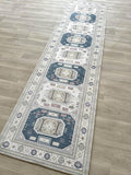 Fame Living Faded Oushak Rug, Turkish Vintage Floral Pastel Large Oversized Area Rugs for Living Room Dining Bedroom Kitchen Bathroom Nursery (848CrNv, 2'5" x 9'8")
