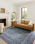 Loloi Rifle Paper Co. Maison Collection MAO-03 Rosette Blue 8'-4" x 11'-6", .19" Pile Height, Area Rug