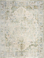 Nourison Home Astra Machine Washable Blue Green 6'7" x 9' Area Rug - Easy Clean, Non Shedding, Bed Room, Living Room, Dining Room, Kitchen (7' x 9')