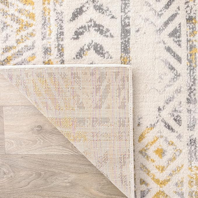 Rugshop Geometric Boho Perfect for high Traffic Areas of Your Living Room,Bedroom,Home Office,Kitchen Runner Rug 2' x 7' Yellow