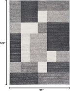 Rugshop Modern Boxes Design Non-Slip (Non-Skid) Area Rug 8 x 10 (7' 10" x 10') Gray