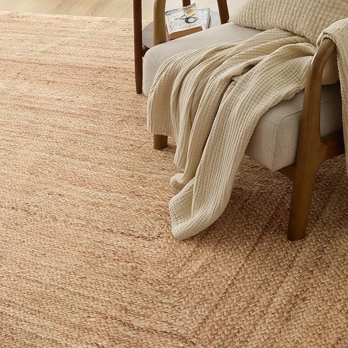 Bedsure 3x5 Printed Jute Rug for Living Room, Machine Washable Rugs, Jute-Look Rug, Non-Slip Backing, Non-Shedding