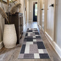 Rugshop Modern Boxes Design Non-Slip (Non-Skid) Carpet for Hallway,Entryway,Kitchen Runner Rug 2'7" x 8' Gray