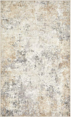 3x5 Area Rug Living Room Rugs - Washable Neutral Modern Abstract Soft Thin Rug Indoor Floor No Slip Rug Carpet for Bedroom Under Dining Table Home Office Decor - Golden Grey