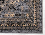 Unique Loom Taftan Collection Border Geometric Tribal Inspired Design Area Rug (5' 0 x 8' 0 Rectangular, Gray/ Black)