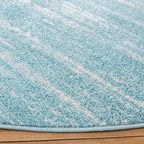 SAFAVIEH Adirondack Collection Area Rug - 4' Round, Aqua & Ivory, Modern Ombre Design, Non Shedding & Easy to Clean, Ideal for Living Room, Bedroom, Office, Dining Space (ADR113J)