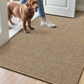 LUMI Handwoven Sisal Door Mat, Non-Slip Durable Entryway Mat, Welcome Front Doormat, Solid Floor Mats for Entrance, 36"x60", Brown Sisal