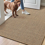 LUMI Handwoven Sisal Door Mat, Non-Slip Durable Entryway Mat, Welcome Front Doormat, Solid Floor Mats for Entrance, 36"x60", Brown Sisal