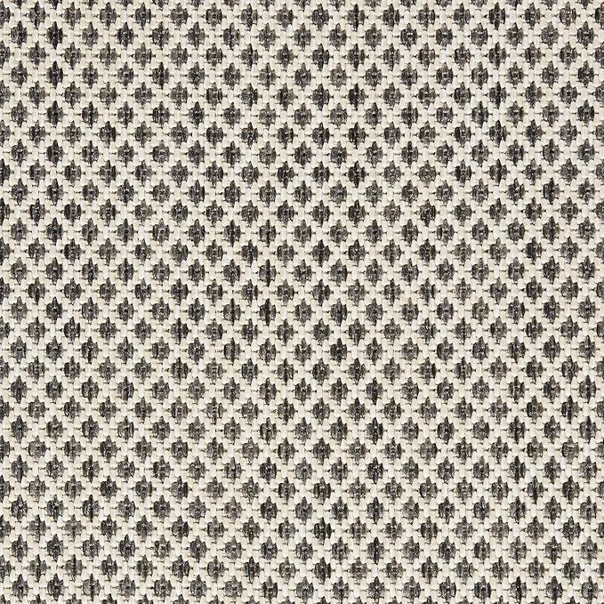 Nourison Home Courtyard Ivory Charcoal 4' x Square Area Rug - Easy Clean, Non Shedding, Bed Room, Living Room, Dining Room, Kitchen (4' x Square)