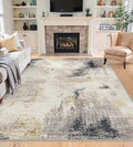 4x6 Washable Area Rugs - Modern Abstract Rugs for Living Room Non-Slip Low Pile Soft Machine Washable Carpet for Bedroom, Dining Room, Nursery, Home Office, Farmhouse (4'x6' Beige Tan)