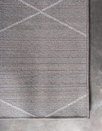 Unique Loom Trellis Frieze Collection Area Rug - Geometric (8' Square, Dark Gray/ Ivory)