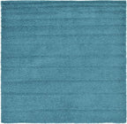Unique Loom Solid Shag Collection Area Rug (8' Square, Deep Aqua Blue)