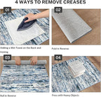 Modern Abstract Runner Rug 2x6, Grey Blue White Washable Kitchen Runner Non-Slip Soft Hallway Rug Runner Thin Print Faux Wool Carpet for Entryway Bedroom Laundry Room Indoor Home Decor