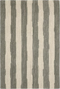 Dash & Albert Silas Stripe Grey Hand Micro Hooked Wool Rug, 5 X 8 Feet, Grey Stripe Pattern - Premium Luxury Hotel Quality Soft Breathable Hypoallergenic Machine Washable Easy Care All Season
