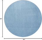 Eyely UES100F-5R Supersoft Haze Solid Low-Pile Indoor Area Rug Casual;Contemporary;Solid;Traditional, Bedroom, Kitchen, Living Room, Easy-Cleaning, Non-Shedding, 5' Round, Classic Blue