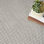 Nourison Home Courtyard Ivory Charcoal 6' x Square Area Rug - Easy Clean, Non Shedding, Bed Room, Living Room, Dining Room, Kitchen (6' x Square)