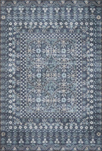 Loloi Rifle Paper Co. Maison Collection MAO-03 Rosette Blue 7'-6" x 9'-6", .19" Pile Height, Area Rug