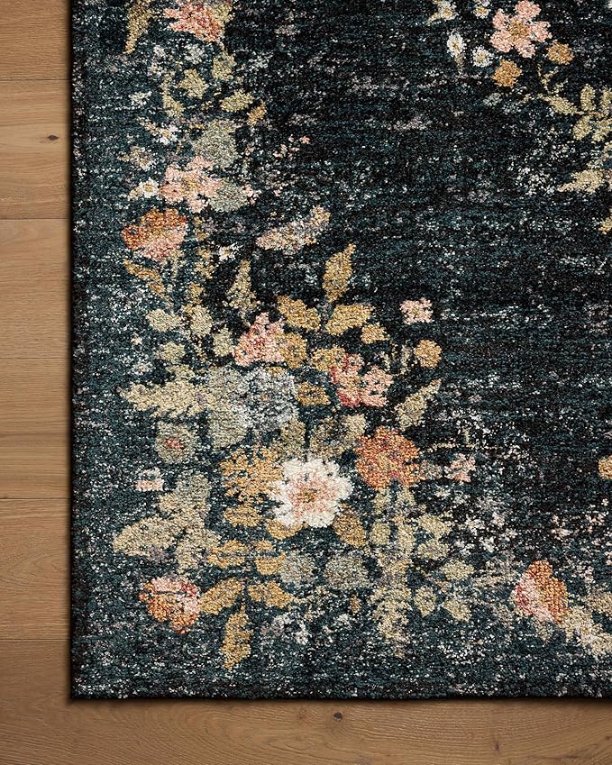 Loloi Rifle Paper Co. Laurel Collection LAU-01 Dark Navy 9'-2" x 12'-2" Area Rug