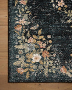 Loloi Rifle Paper Co. Laurel Collection LAU-01 Dark Navy 2'-8" x 4' Accent Rug