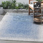 FH Home Outdoor Rug - Waterproof Easy to Clean Stain Resistant - Patio Indoor Outdoor Porch Deck Balcony Entryway - Ombre Modern - Dhruva - Blue - 6' x 9'