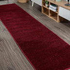 JONATHAN Y Haze Solid Low-Pile Dark Red Runner Rug 2x10, Coastal,Bohemian,Minimalist,Classic, Easy-Cleaning for Living Room,Bedroom,Kitchen,Pet Friendly,Non-Shedding (SEU100Q-210)
