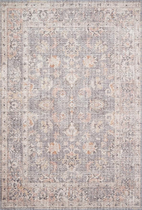 Loloi Skye Collection SKY-01 Grey/Apricot 8'-0" x 8'-0" Round Area Rug