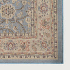 Rugs.com Yasmin Collection Rug – 8 Ft Square Light Blue Medium Rug Perfect for Living Rooms, Kitchens, Entryways
