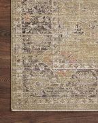 Loloi Magnolia Home by Joanna Gaines Millie Collection MIE-03 Gold/Charcoal 7'-10" x 7'-10", .25" Pile Height, Round Area Rug