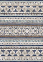 RUGSURE Washable Area Rugs 5' x 7' - 1/6 Thick - Moroccan-Inspired -Stain & Water Resistant Non-Slip - Resistant Rug for Living Room, Bedroom, Nursery, Pet & Child Friendly (Blue and Brown)