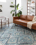 Loloi Skye Collection SKY-03 Denim/Natural 7' x 9' Oval Area Rug