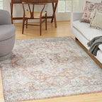 Nourison Home Astra Machine Washable Gold Multicolor 6'7" x 9' Area Rug - Easy Clean, Non Shedding, Bed Room, Living Room, Dining Room, Kitchen (7' x 9')