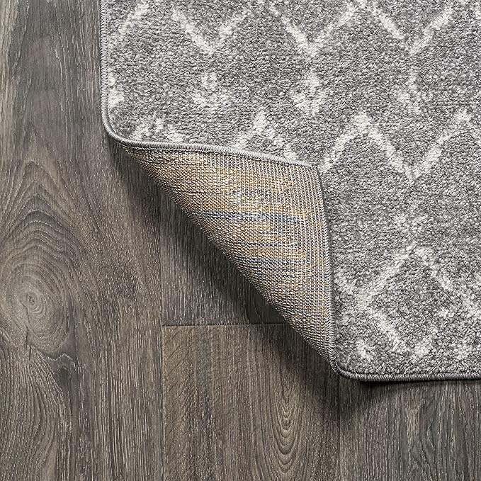 JONATHAN Y Boho Vintage Diamond Gray/Ivory Square Area Rug 6X6 ft, Moroccan Hype for Living Room, Bedroom, Kitchen, Office, Easy-Cleaning, High Traffic, Pet-Friendly, Non-Shedding (MOH101C-6SQ)