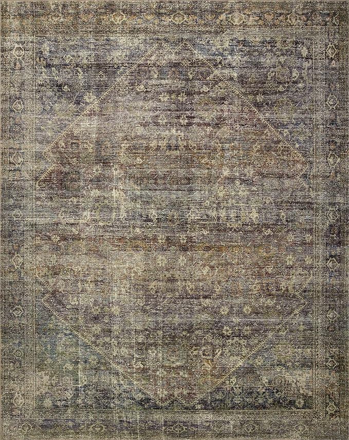 Loloi Amber Lewis Morgan Collection MOG-05 Spice/Lagoon 7'-3" x 9'-3" 38" Thick Area Rug feat. CloudPile, Neutral, Room Décor, Vintage Inspired, Livingroom, Bedroom, Dining Area