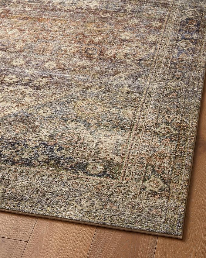 Loloi Amber Lewis Morgan Collection MOG-05 Spice/Lagoon 9'-6" x 13'-6" 38" Thick Area Rug feat. CloudPile, Neutral, Room Décor, Vintage Inspired, Livingroom, Bedroom, Dining Area