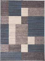 Rugshop Contemporary Blue Geometric Boxes Non-Slip Area Rug Non-Shedding for Living Room, Dining Room and Office, 9' x 12'