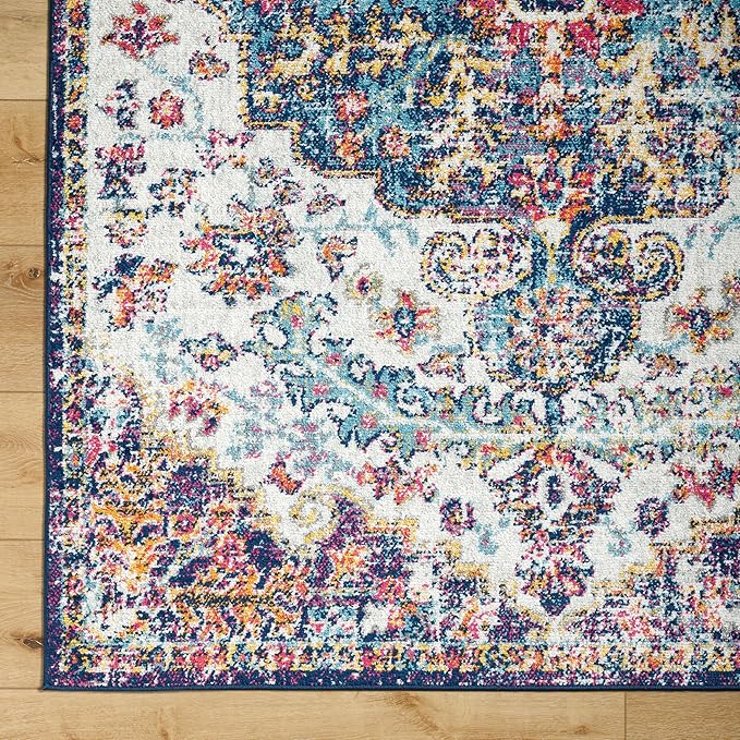 Livabliss Odelia Vintage Bohemian Runner Area Rug,2'7" x 7'3",Purple/Grey