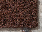 Unique Loom Solid Shag Collection Area Rug (2' 6" x 16' 5" Runner, Chocolate Brown)