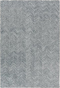 Modern Herringbone Chevron Collection Handcrafted Wool Area Rug - Durable, Zigzag Pattern, for High Traffic, Contemporary Design for Living Room, Bedroom, Dining Room Decor (Denim Blue, 7' x 9')