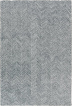 Modern Herringbone Chevron Collection Handcrafted Wool Area Rug - Durable, Zigzag Pattern, for High Traffic, Contemporary Design for Living Room, Bedroom, Dining Room Decor (Denim Blue, 9' x 11')