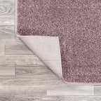 Eyely UES100R-214 Supersoft Haze Solid Low-Pile Indoor Runner Rug, Coastal, Bohemian, Minimalist, Classic, Casual for Bedroom,Kitchen,Living Room,Non Shedding,Easy-Washing, Purple, 2 X 14