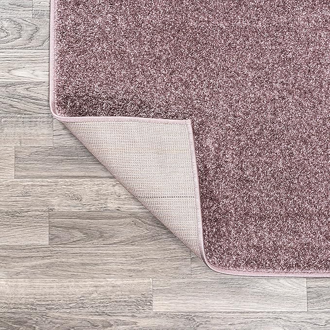 Eyely UES100R-4OV Supersoft Haze Solid Low-Pile Indoor Area Rug Casual;Contemporary;Solid;Traditional, Bedroom, Kitchen, Living Room, Easy-Cleaning, Non-Shedding, 4 X 6 Oval, Light Purple